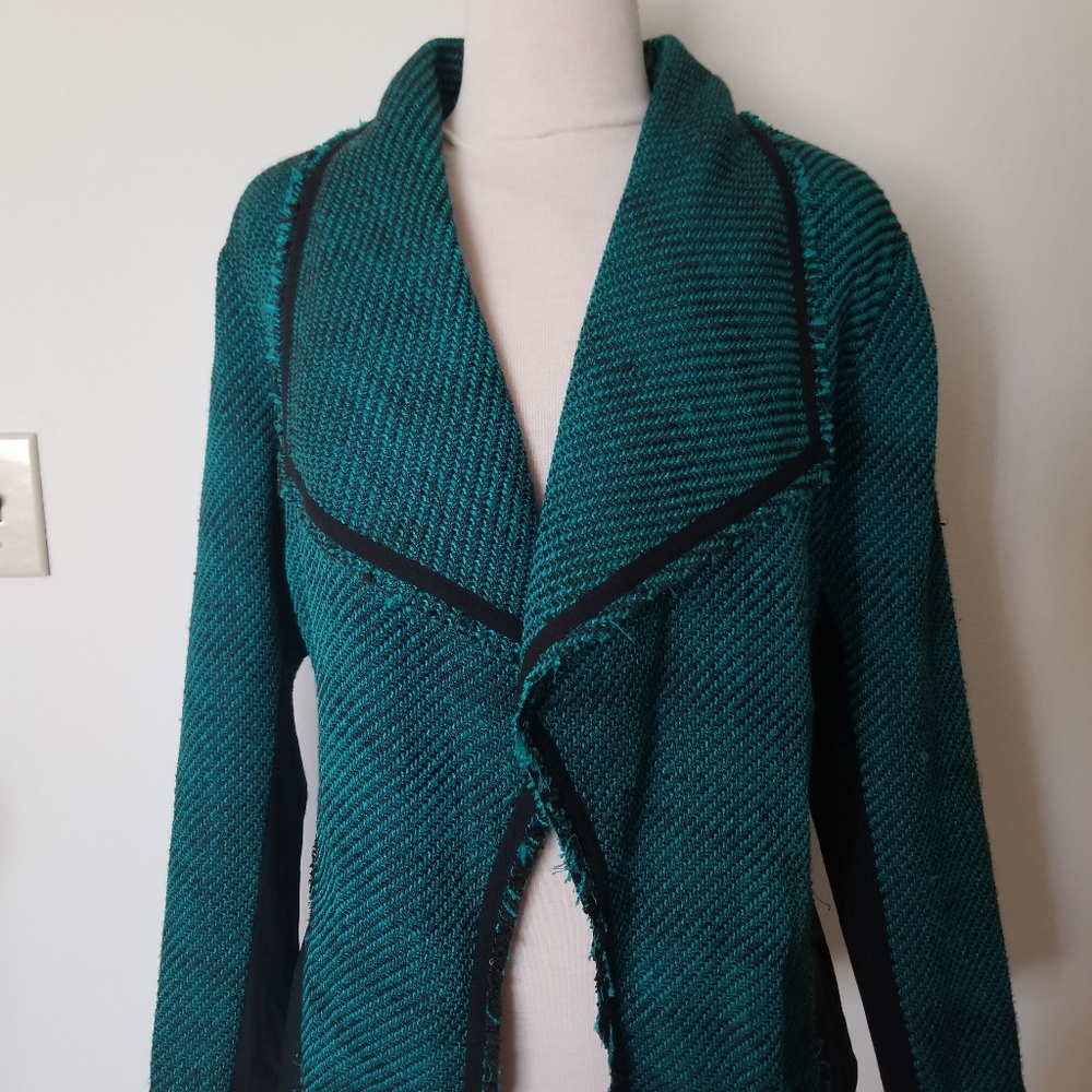 Lane Bryant Teal/Black Wrap Jacket